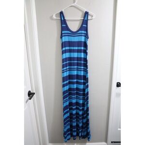 Calvin‎ Klein Blue Striped Maxi Dress Sleeveless Casual Summer Women's Size 2